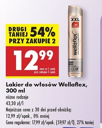 Lakier do włosów shiny hold Wellaflex promocja w Biedronka