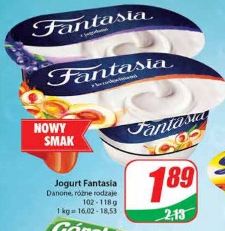 Jogurt z brzoskwiniami Danone fantasia promocja