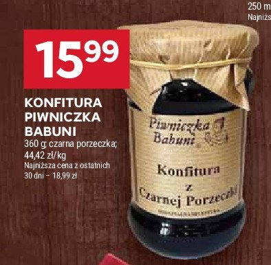 Konfitura z czarnej porzeczki PIWNICZKA BABUNI promocja