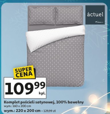 Komplet pościeli satynowej 100% bawełny promocja w Auchan