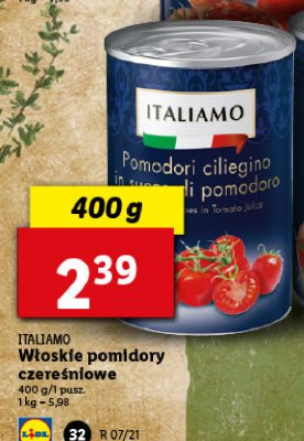 Pomidory czereśniowe w sosie pomidorowym Italiamo promocja