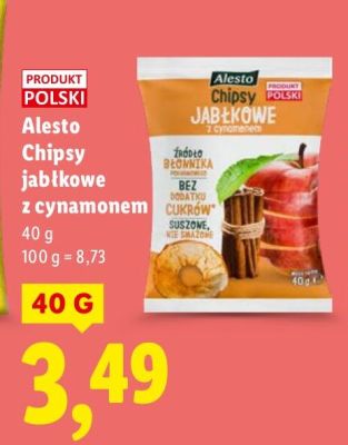 Chipsy jabłkowe z cynamonem Alesto promocja w Lidl