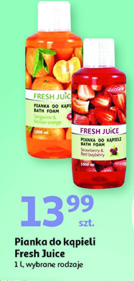 Pianka do kąpieli truskawka Fresh juice promocja