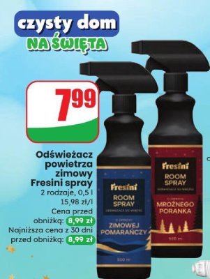 Odświeżacz powietrza zimowy spray 2 rodzaje promocja w Dino