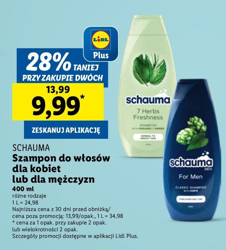 Szampon do włosów Schauma for men promocja w Lidl