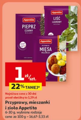 Przyprawy, mieszanki i zioła Appetita 6-30 g, wybrane rodzaje promocja w Auchan