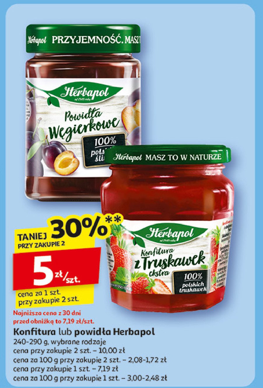 Konfitura z truskawek Herbapol promocja w Auchan