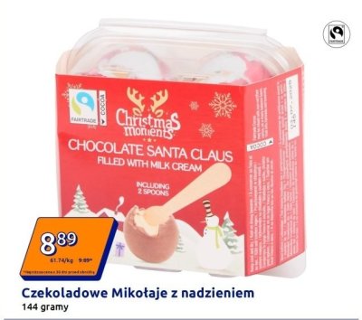 Czekoladowe Mikołaje z nadzieniem Christmas Moments promocja w Action