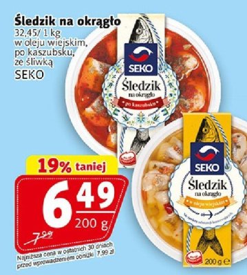 Śledzik na okrągło w oleju wiepskim SEKO promocja w Prim Market