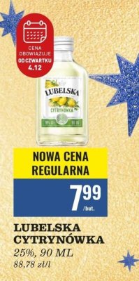 Wódka Lubelska Cytrynówka 25% 90ml promocja w Biedronka