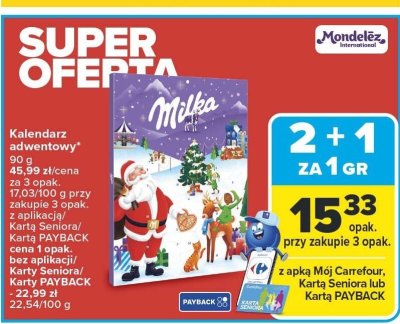 Kalendarz adwentowy Milka promocja w Carrefour