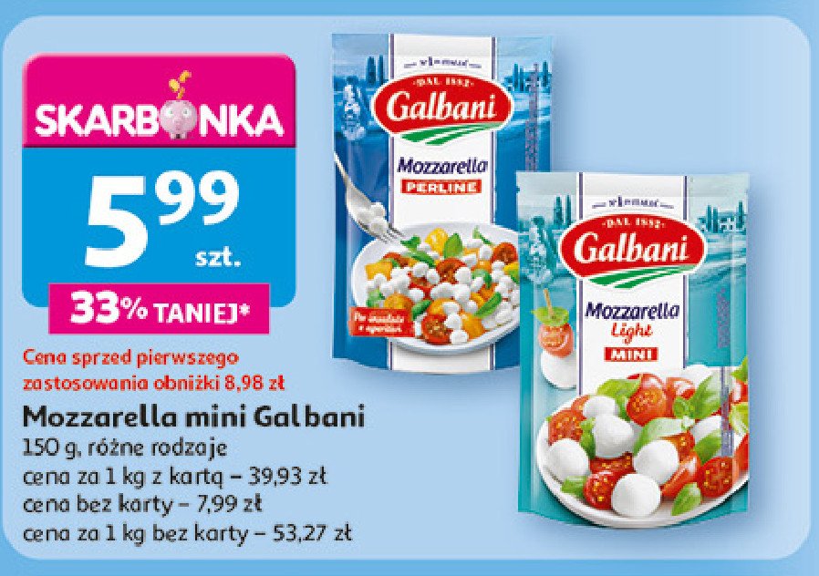 Ser mozzarella light Galbani promocja