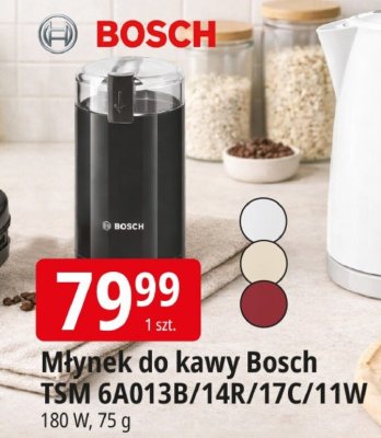 Młynek do kawy Bosch TSM 6A013B/14R/17C/11W promocja w Leclerc