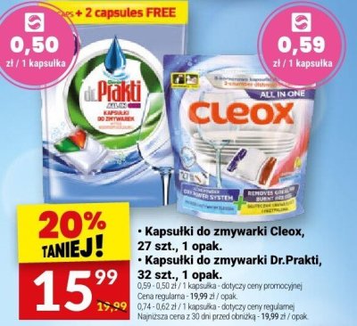 Kapsułki do zmywarki Cleox, 27 szt., 1 opak. promocja w Twój Market