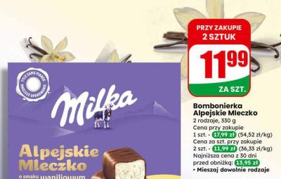 Bombonierka Alpejskie Mleczko o smaku waniliowym promocja w Dino