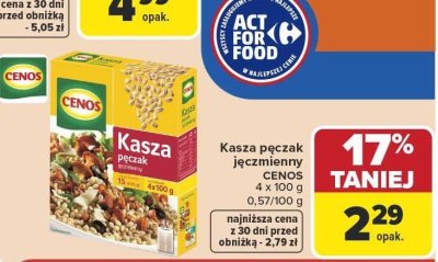 Kasza pęczak jęczmienny CENOS 4x100g promocja w Carrefour
