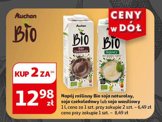 Napój sojowy czekoladowy Auchan bio promocja