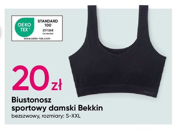 Biustonosz sportowy s-xxl Bekkin promocja w Pepco