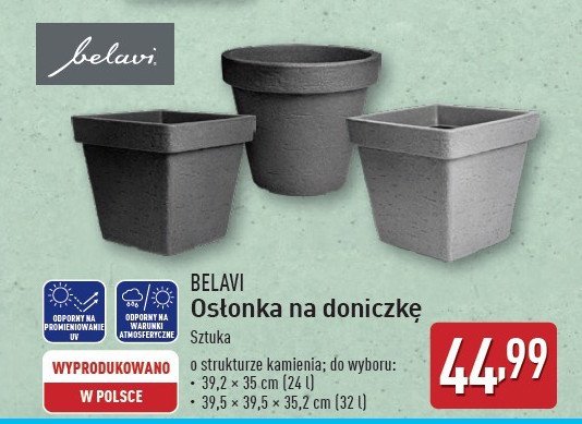Osłonka na doniczkę 39.5 x 39.5 x 35.2 cm BELAVI promocja