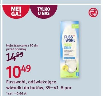 Wkładki odświeżające do butów, 39–41, 8 par promocja w Rossmann