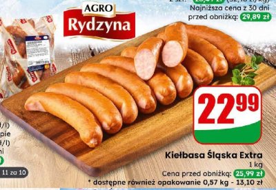 Kiełbasa Śląska Extra AGRO Rydzyna promocja w Dino