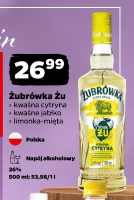 Wódka Żubrówka Zu limonka mięta promocja w Netto
