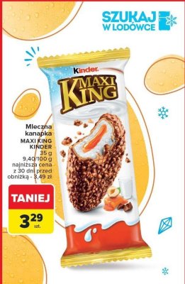 Mleczna kanapka Maxi King Kinder promocja w Carrefour