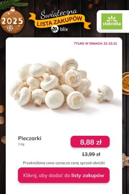 Pieczarki promocja w Stokrotka