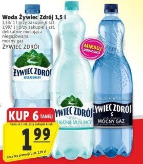 Woda Żywiec Zdrój 1,5 l niegazowana / mocno gazowana promocja w Prim Market