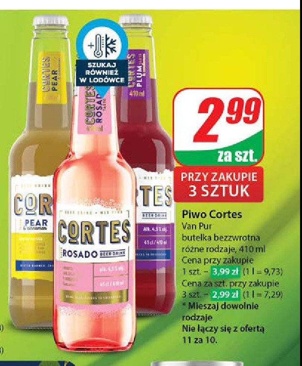 Piwo Cortes plum promocja w Dino