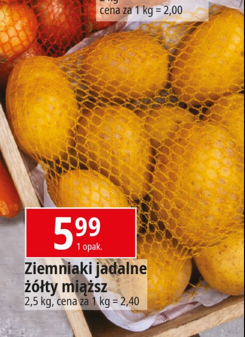 Ziemniaki z żółtym miąższem promocja w Leclerc