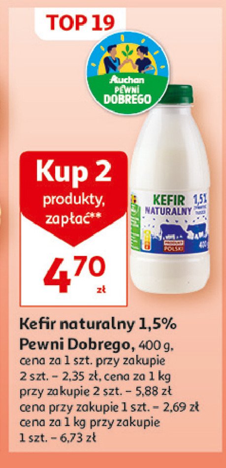 Kefir naturalny Auchan pewni dobrego promocja