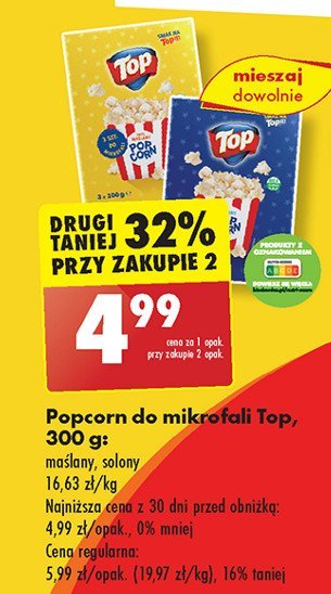 Popcorn maślany Top popcorn Top (biedronka) promocja