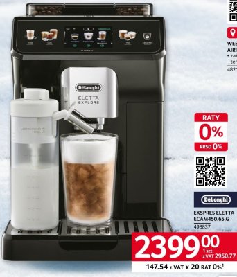 Ekspres do kawy DeLonghi Eletta ECAM450.65.G promocja w Selgros