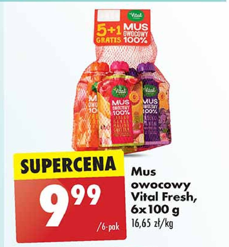 Mus owocowy mix Vital fresh promocja