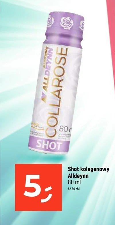 Shot kolagenowy malinowo- poziomkowy Alldeynn promocja w Dealz