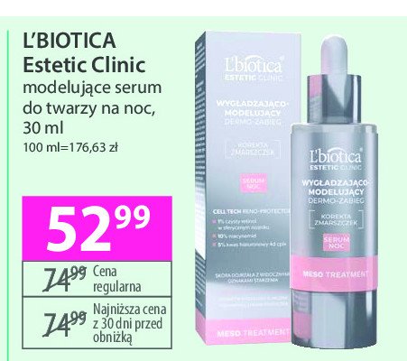 Serum na noc L'biotica estetic clinic promocja