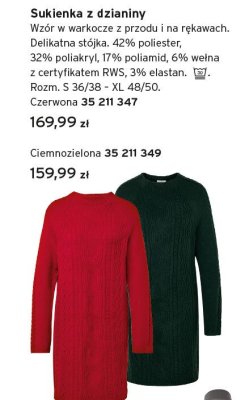 Sukienka z dzianiny czerwona promocja w Tchibo