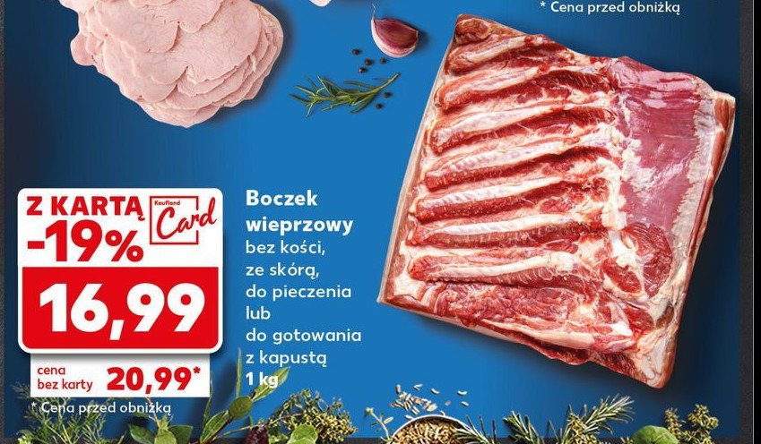 Boczek wieprzowy bez żeber ze skórą promocja