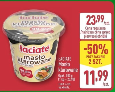 Masło klarowane Łaciate promocja w Aldi