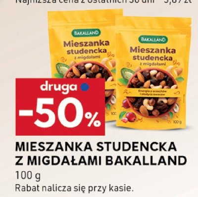 Mieszanka studencka z migdałami BAKALLAND promocja w Stokrotka