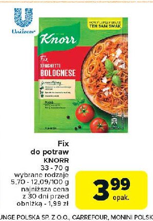 Spaghetti bolognese Knorr fix promocja