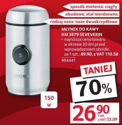 Młynek do kawy KM 3879 Severin promocja w Selgros