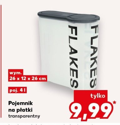 Pojemnik na płatki transparentny 26x12x26 cm promocja w Kaufland