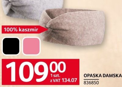 Opaska damska kaszmir 100% Cashmere Collection promocja w Selgros