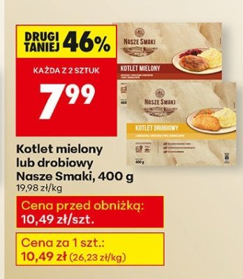 Kotlet mielony Nasze Smaki, 400 g promocja w Biedronka