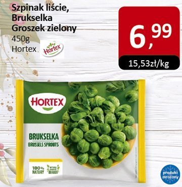 Szpinak liście, Brukselka Broszek zielony Hortex promocja w Market Point