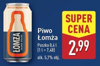 Piwo Łomża jasne pełne promocja w Aldi