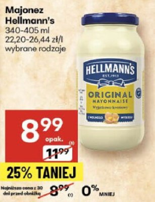 Majonez Hellmann's wybrane rodzaje promocja w Delikatesy Centrum