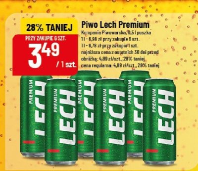 Piwo Lech Premium 0,5l puszka promocja w POLOmarket